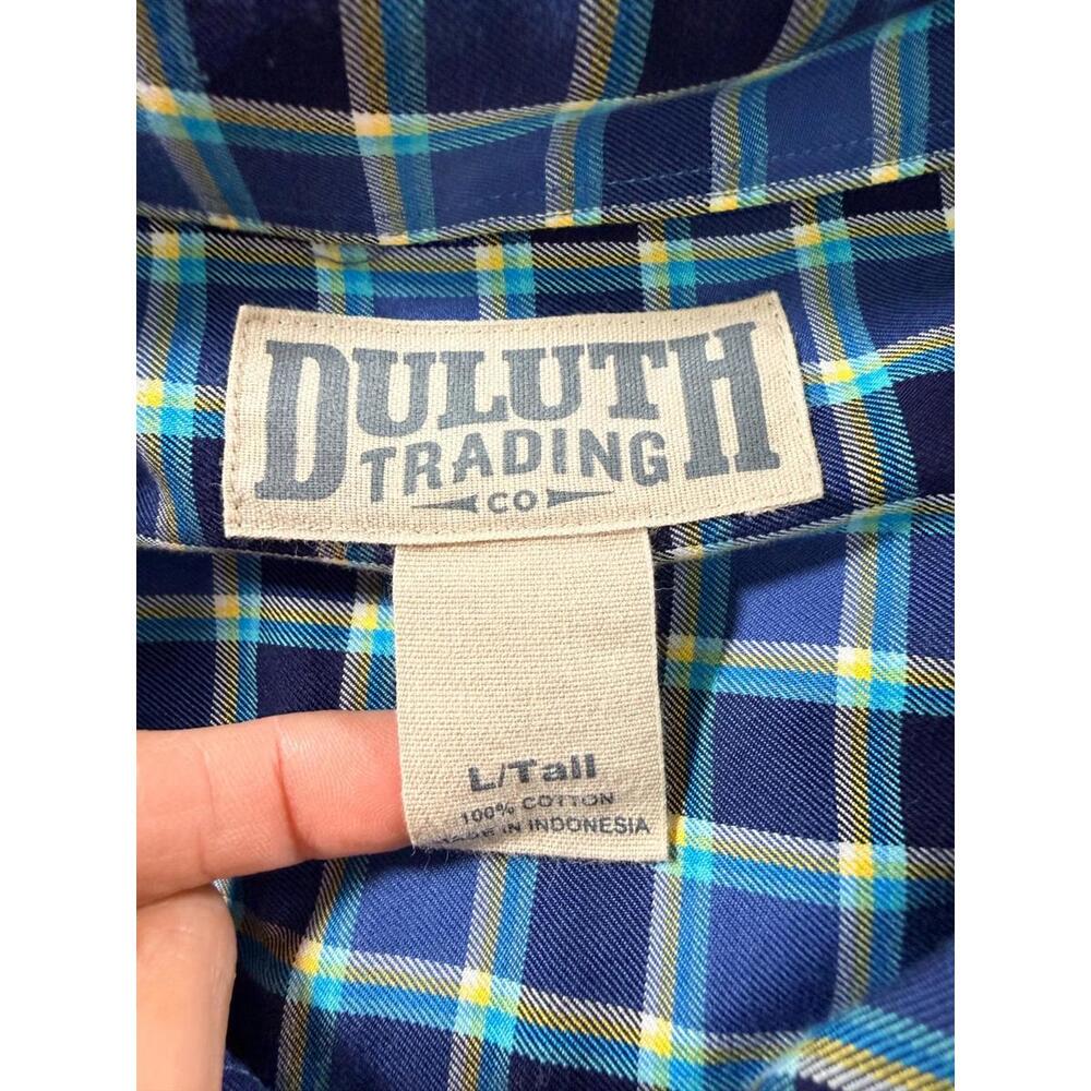 Duluth Trading Co. Wrinkle Fighter Long Sleeve Plaid Shirt Size Large Tall - Picture 4 of 10